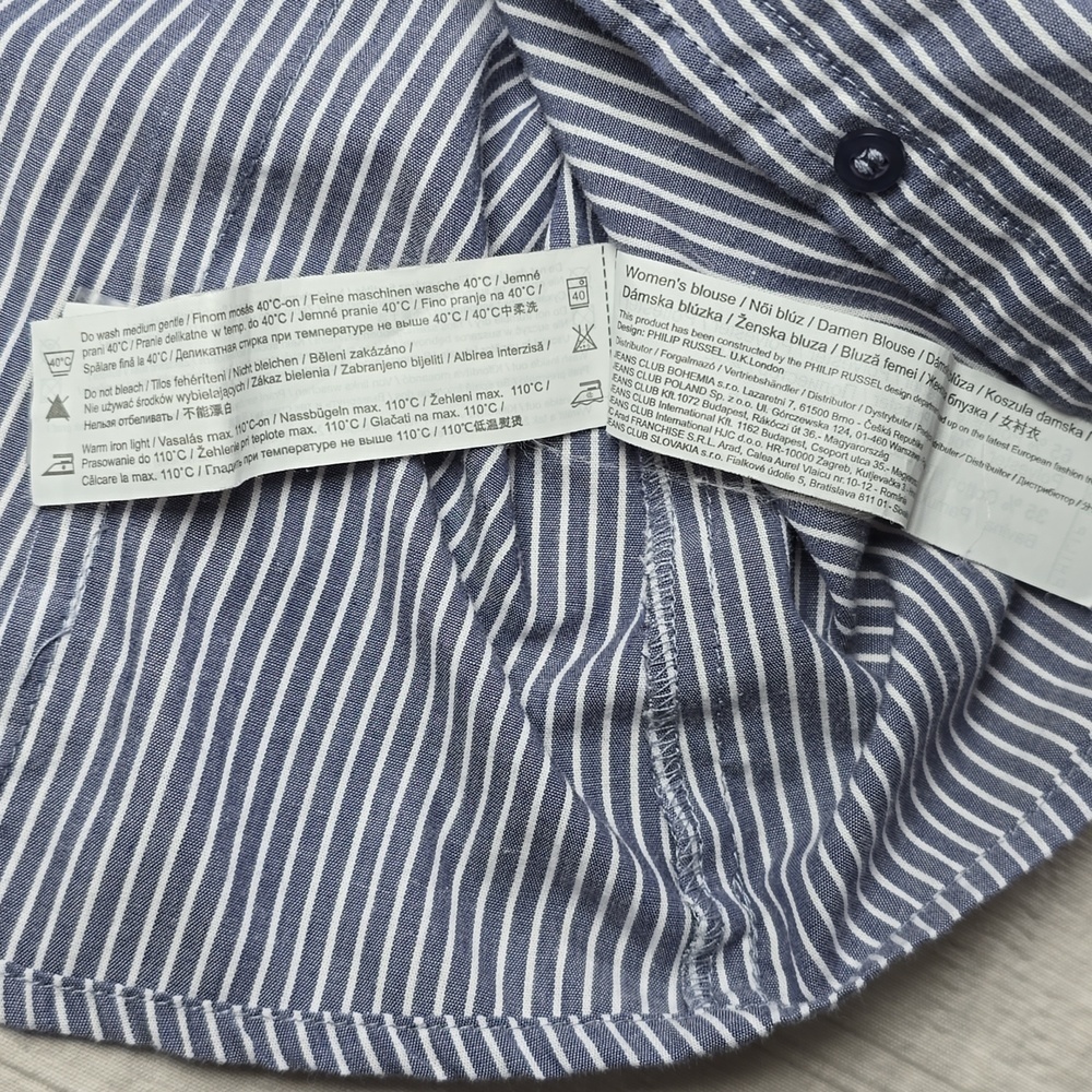 Phillip Russel Pinstripe Button-Up Shirt Women's Size XS - Picture 7 of 10